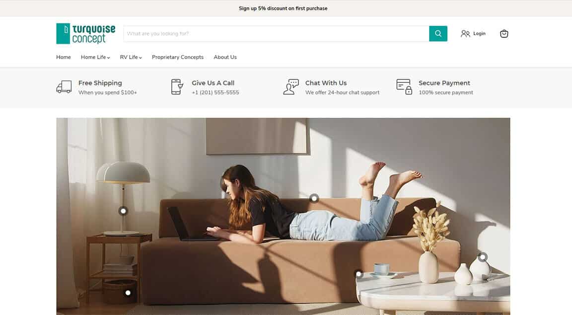 turquoise concept web design